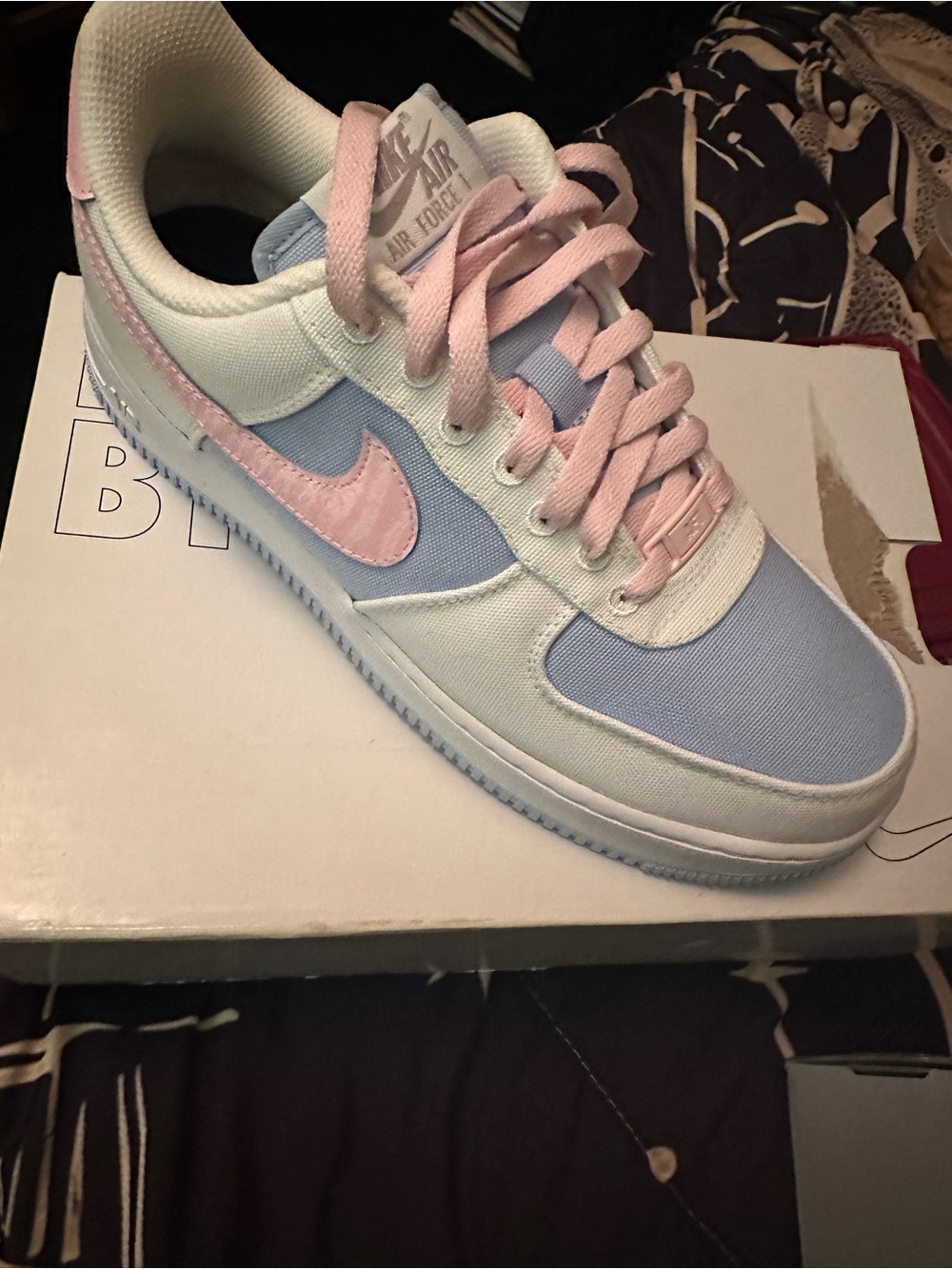 Nike Women's Low-Top Sneakers in Pale Pink & Light Blue